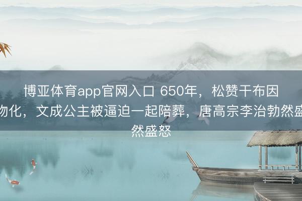 博亚体育app官网入口 650年，松赞干布因病物化，文成公主被逼迫一起陪葬，唐高宗李治勃然盛怒