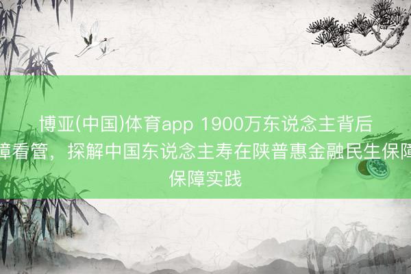 博亚(中国)体育app 1900万东说念主背后的保障看管,探解中国东说念主寿在陕普惠金融民生保障实践