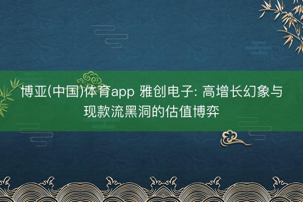 博亚(中国)体育app 雅创电子: 高增长幻象与现款流黑洞的估值博弈