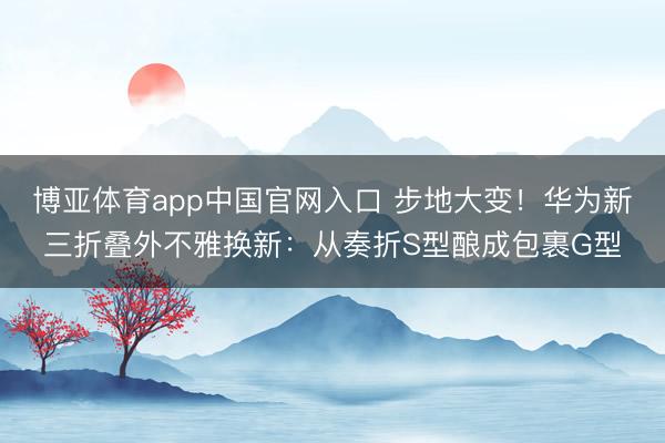 博亚体育app中国官网入口 步地大变！华为新三折叠外不雅换新：从奏折S型酿成包裹G型