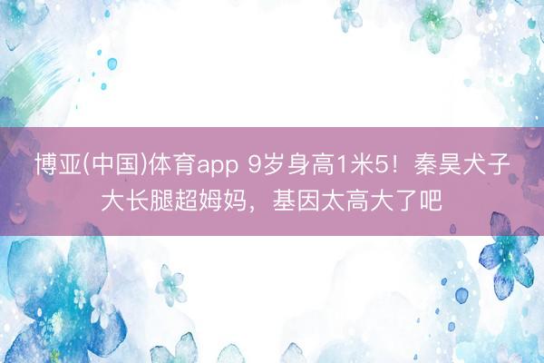 博亚(中国)体育app 9岁身高1米5！秦昊犬子大长腿超姆妈，基因太高大了吧