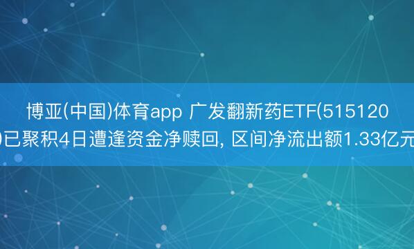 博亚(中国)体育app 广发翻新药ETF(515120)已聚积4日遭逢资金净赎回， 区间净流出额1.33亿元