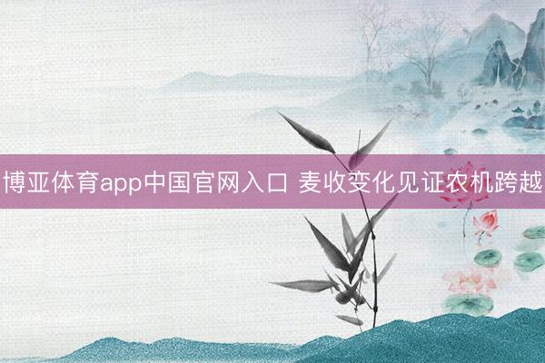 博亚体育app中国官网入口 麦收变化见证农机跨越