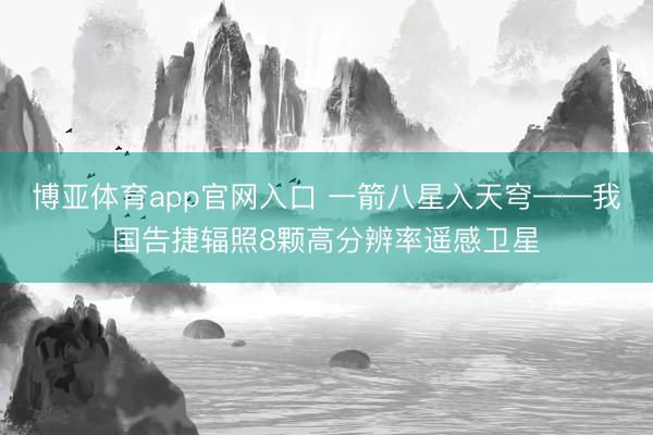 博亚体育app官网入口 一箭八星入天穹——我国告捷辐照8颗高分辨率遥感卫星